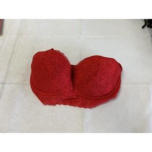 Victoria's Secret Bright Red Lace Bralette Bra size S D-DD
